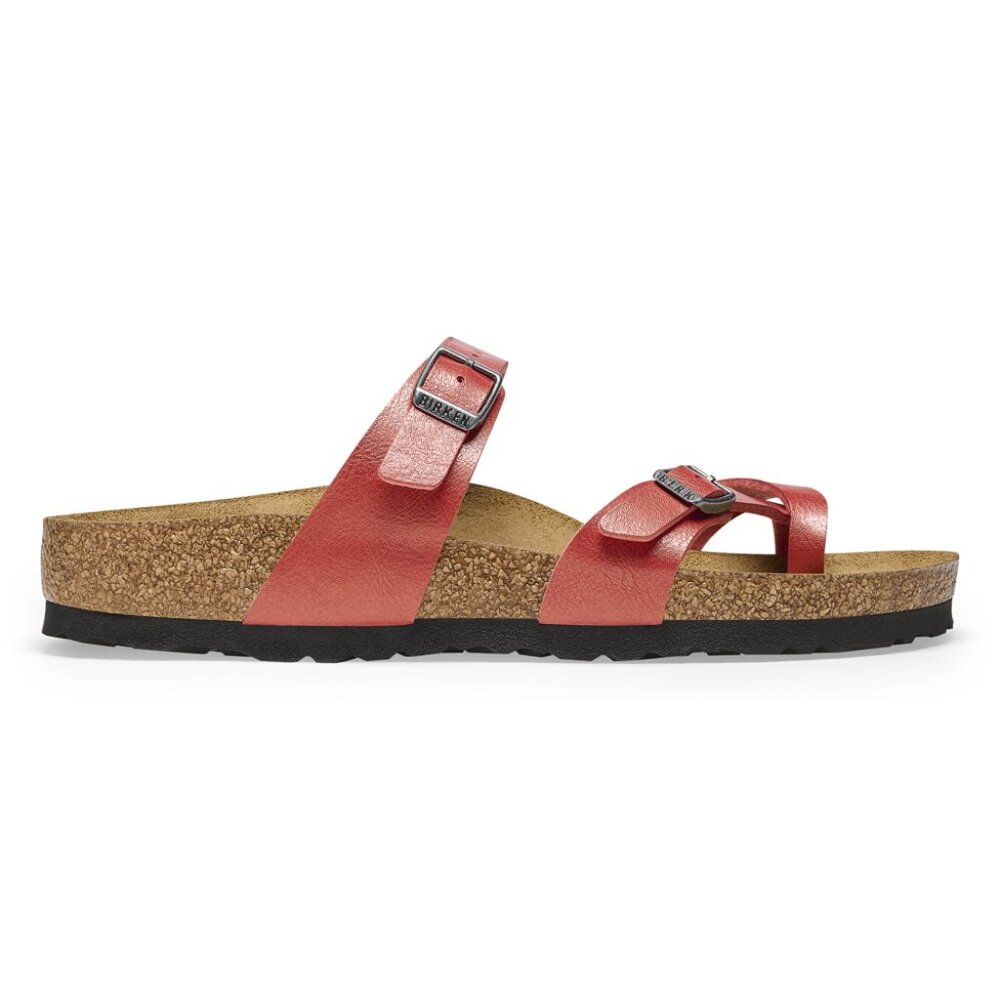 Birkenstock Women's Coral Pink Mayari Thong Leather Slip-On Slide Sandal Sz 8.5